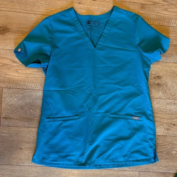FIGS Teal Scrub Set SMALL top MED pant - Picture 3 of 3